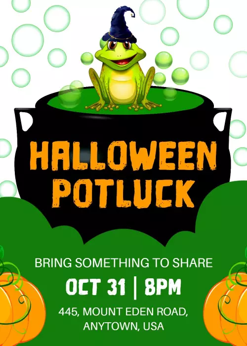 Spooky Halloween Costume Potluck Celebration Invitation Template
