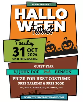 Spooky Halloween Festival Celebration Poster Template
