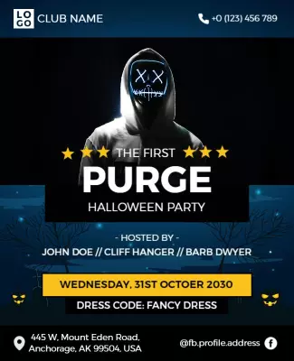 Spooky Halloween Nightclub Party Flyer Template