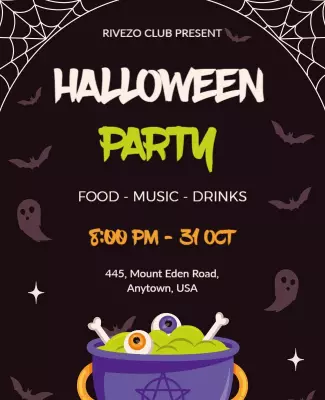 Spooky Halloween Party Event Flyer Template