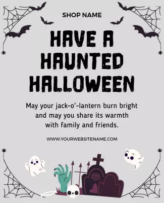 Spooky Halloween Pumpkin and Ghost Celebration Poster Template