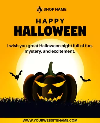 Spooky Orange Halloween Pumpkin Celebration Flyer Template