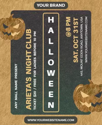 Spooky Pumpkin-Themed Halloween Night Club Party Poster Template
