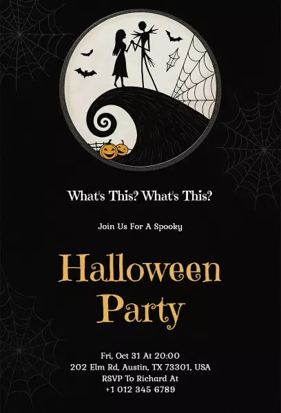 Spooky Themed Halloween Costume Celebration Invitation Template