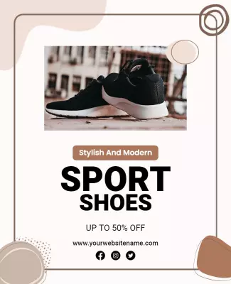 Sport Shoes Promotional Discount Flyer Template