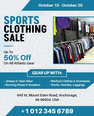 Sports Clothing Sale Promotional Flyer Template