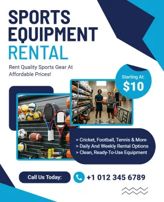 Sports Equipment Rental Flyer Template