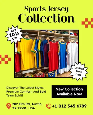 Sports Jersey Collection Promotional Poster Template