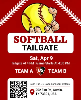Sports Softball Tailgate Event Flyer Template