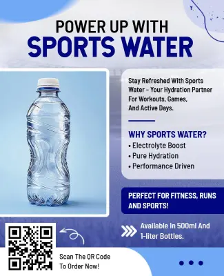 Sports Water Promotion Fitness Hydration Flyer Template