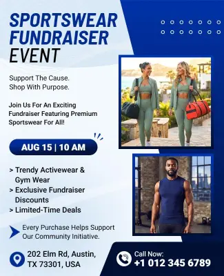 Sportswear Fundraiser Event Promotional Flyer Template