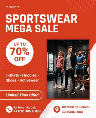 Sportswear Mega Sale Flyer Template