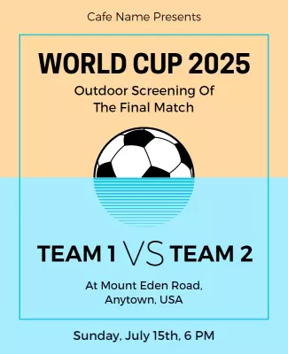 Sporty Minimalistic Outdoor World Cup Screening Poster Template