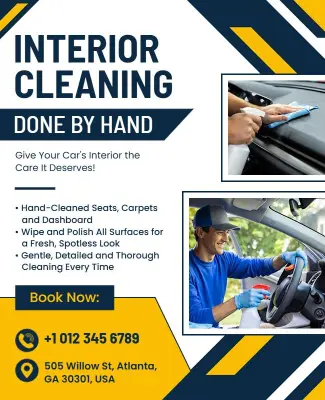 Spotless Car Interior Hand Cleaning Flyer Template