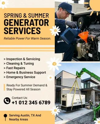 Spring and Summer Generator Services Flyer Template