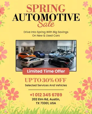 Spring Automotive Sale Flyer Template