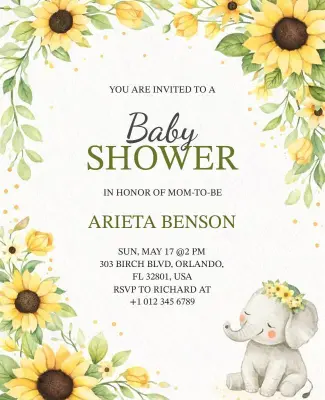 Spring Baby Shower Invitation Poster Template