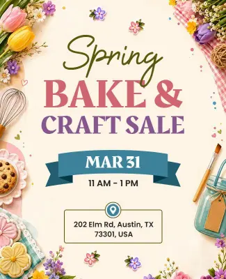 Spring Bake and Craft Sale Flyer Template