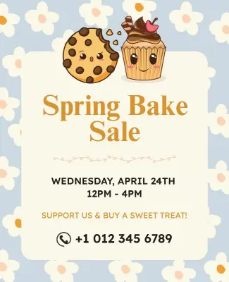 Spring Bake Sale Event Flyer Template