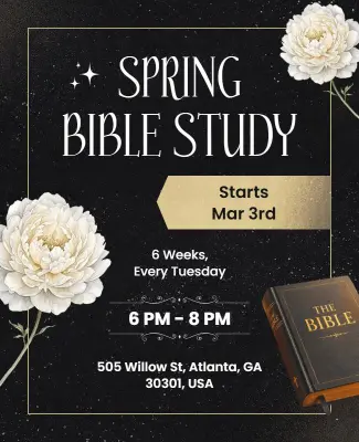 Spring Bible Study Event Flyer Template