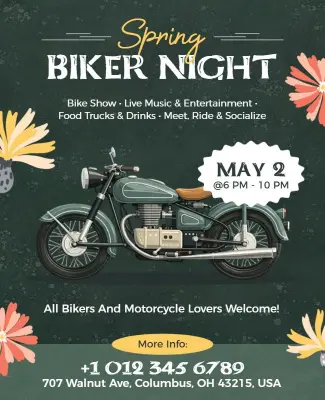 Spring Biker Night Event Flyer Template