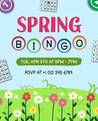 Spring Bingo Event Flyer Template