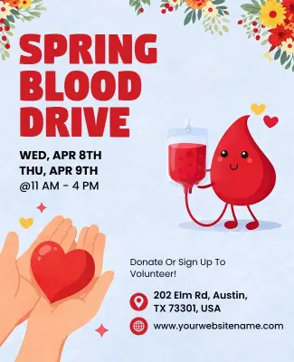 Spring Blood Drive Flyer Template