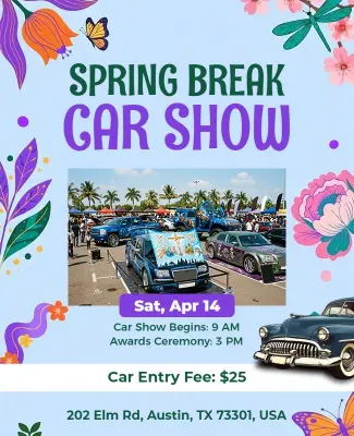 Spring Break Car Show Event Flyer Template