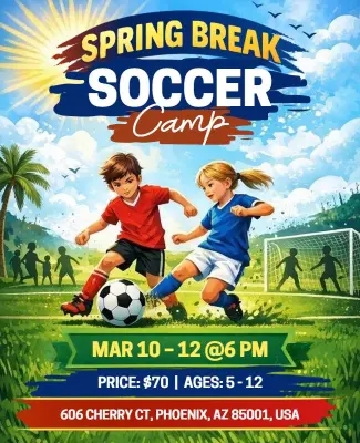 Spring Break Soccer Camp Flyer Template