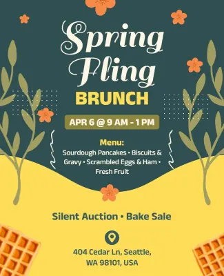 Spring Brunch Event Flyer Template