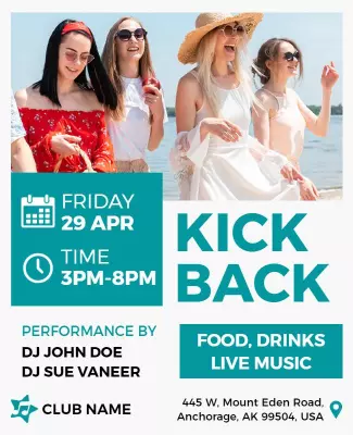 Spring Celebration Beach Party Flyer Template
