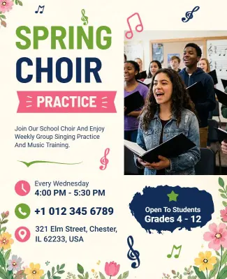 Spring Choir Practice Flyer Template