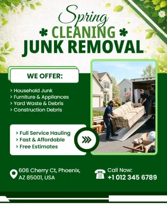 Spring Cleaning Junk Removal Services Flyer Template