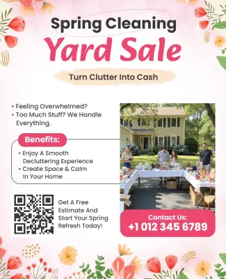 Spring Cleaning Yard Sale Event Flyer Template