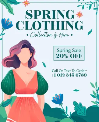 Spring Clothing Collection Sale Flyer Template