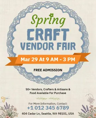 Spring Craft Vendor Fair Event Flyer Template