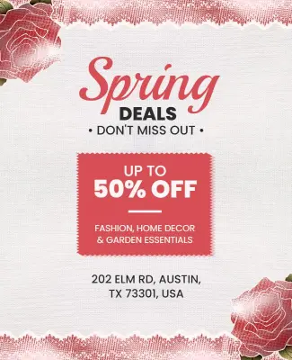 Spring Deals Fashion and Home Decor Sale Flyer Template
