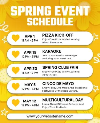 Spring Event Schedule Promotional Poster Template