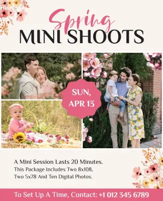 Spring Family Mini Photo Session Flyer Template