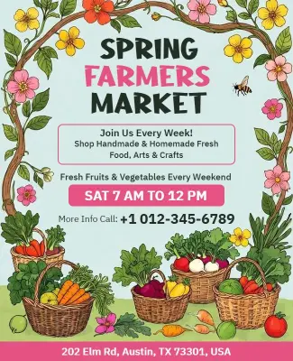Spring Farmers Market Event Flyer Template
