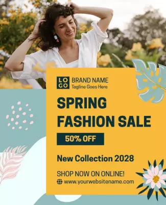Vibrant Spring Fashion Sale Promotion Flyer Template