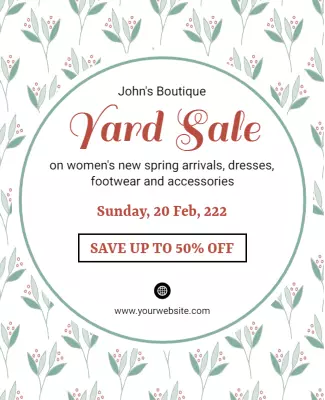Spring Fashion Yard Sale Flyer Template