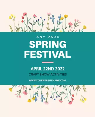 Spring Festival with Craft Show Activities Flyer Template