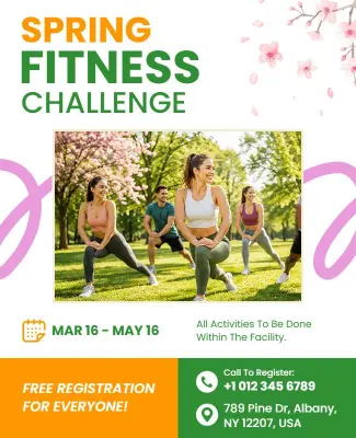 Spring Fitness Challenge Event Flyer Template