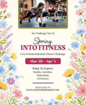 Spring Fitness Challenge Flyer Template