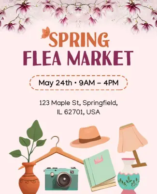 Spring Flea Market Event Flyer Template