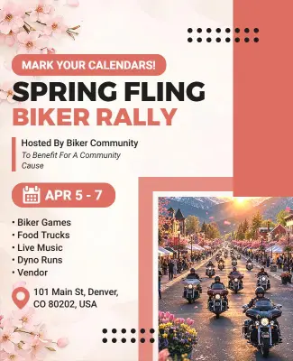 Spring Fling Biker Rally Event Flyer Template