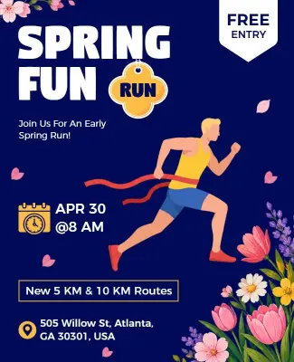 Spring Fun Run Event Poster Template