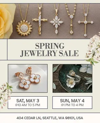 Spring Jewelry Sale Event Flyer Template