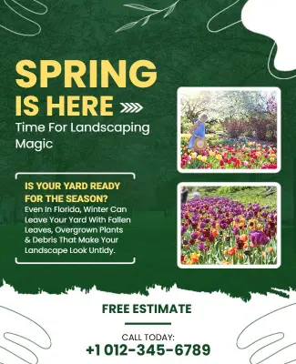 Spring Landscaping Services Promotional Flyer Template